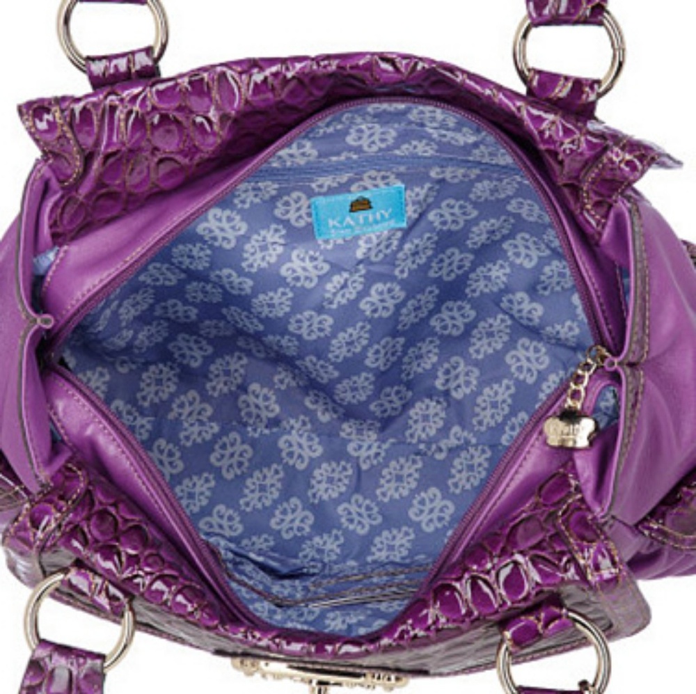 Kathy Van Zeeland Nappa & Croco Handbag - Picture 4 of 6